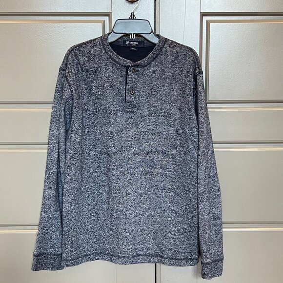 Cremieux Classics henley sz S in marled blue & white - Picture 1 of 9